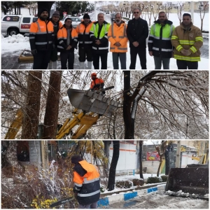 حضور میدانی مهندس صابری شهردار در روز برفی