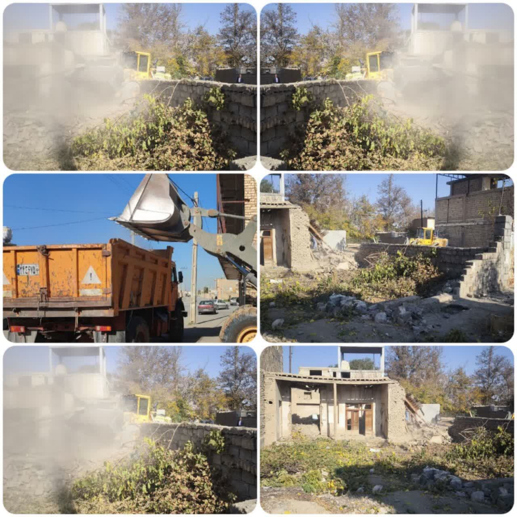 تخریب یک باب ساختمان مخروبه  دیگر در زیباشهر