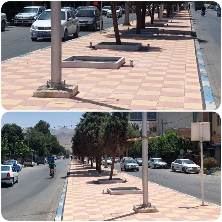 شروع عملیات  نورپردازی  رفیوژ وسط بلوار امام خمینی(ره)