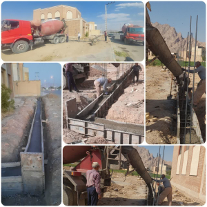 عملیات بتن ریزی محصور نمودن و دیوار کشی زورخانه محله لنج