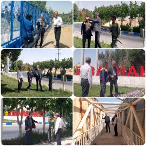 بازدید میدانی مهندس صابری شهردار زیباشهر بهمراه مدیران شهرداری از فضای سبز و طرح های در دست اقدام شهرداری