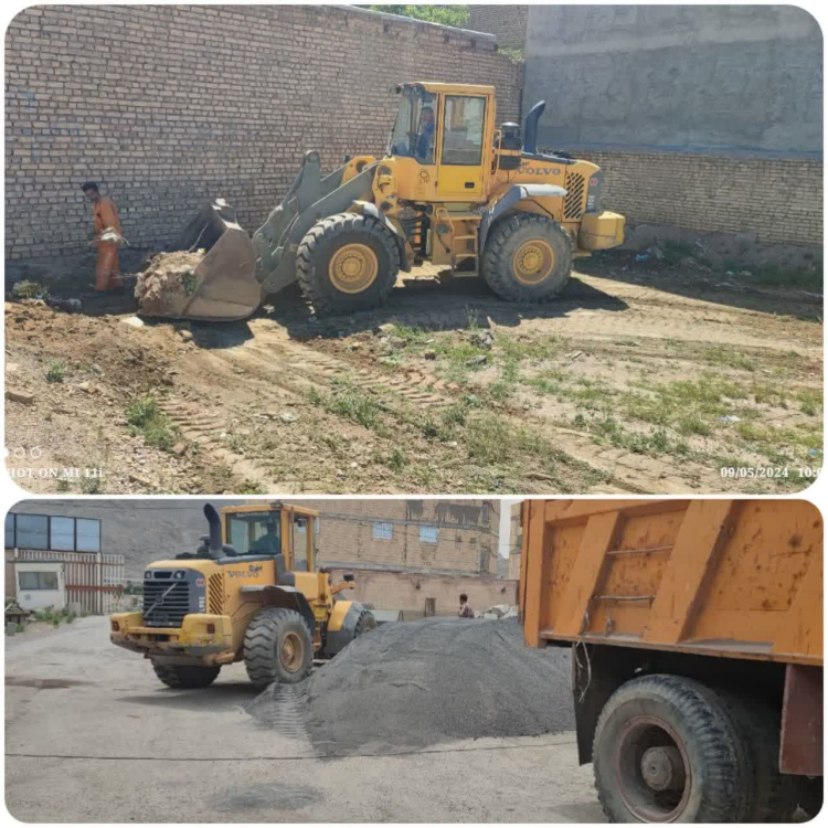 پاکسازی و جمع آوری نخاله های ساختمانی رها شده در سطح شهر