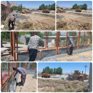 ادامه عملیات بازسازی زمین فوتبال ساحلی