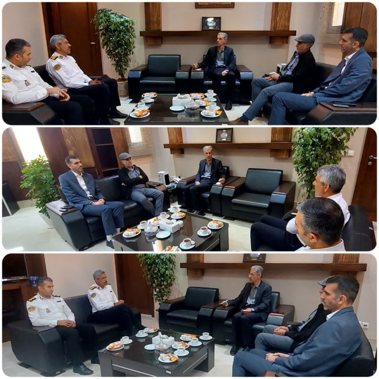 جلسه مدیریت شهری زیباشهر با رئیس پليس راهور شهرستان مبارکه در ساختمان شهرداری زیباشهر
