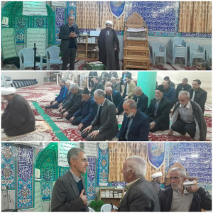 حضور شهردار زیباشهر در بین نمازگزاران مساجد و دیدار چهره به چهره با شهروندان شریف ریباشهر